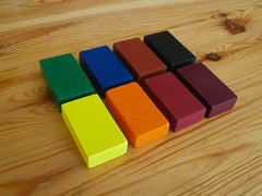 Filana Organic Beeswax Crayons, 8 Standard Blocks with Brown/Black