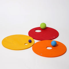 Grimm's Rolling Discs Set for Stapelstein - Warm Rainbow
