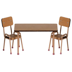 Maileg Table and Chair Set Mouse Dark Powder