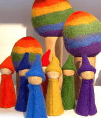 Papoose Toys - Rainbow Gnomes Wood Bodies (7 Piece Set)