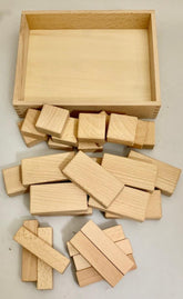 Papoose Toys - Mixed Natural Wood Blocks (30 Piece Set)