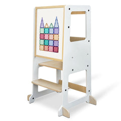 myduckling Adjustable Learning Tower 2 in 1 - White/Natural