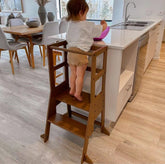 myduckling Adjustable Learning Tower with Stool – Mocha Brown