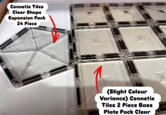 (Slight Colour Variance) Connetix Tiles 2 Piece Base Plate Pack Clear