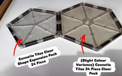 (Slight Colour Variance) Connetix Tiles 34 Piece Clear Pack