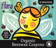 Filana Organic Beeswax Crayons, 8 Standard Sticks with brown/black