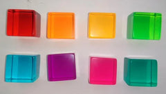 Papoose Toys Bright Lucite Cubes - 16 Pieces