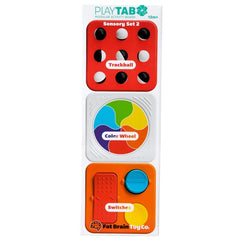 Fat Brain Toys PlayTab Sensory Set 2 (Trackball Tile, Colour Wheel, Switches Tile)
