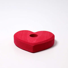Grimm's Small Heart Candle Holder - Red