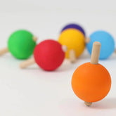 Grimms Set of 6 Rainbow Spinning Tops