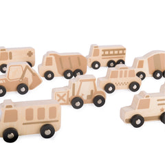 Guidecraft Mini Wooden Trucks - Set of 10