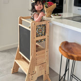 myduckling Solid Wood Adjustable Learning Tower 3 in 1 - Duck Stool