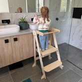 myduckling Deluxe Folding Adjustable Learning Tower - Natural
