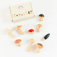 Sarah's Silks Wooden Mushrooms Set