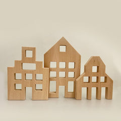 Papoose Toys - Dutch Wood Houses (3 Piece Set)