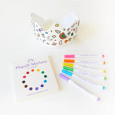 Sarah's Silks Rainbow Sky Coloring Crown & Playsilk Markers Set