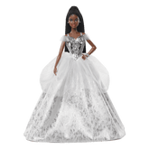 2021 Holiday Barbie Doll, Brunette Braids