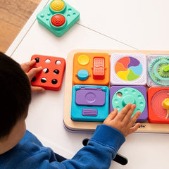Fat Brain Toys PlayTab Sensory Set 3 (Latch Mirror, Picture Dial, Sweeper Tile)
