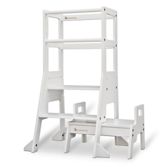 myduckling Adjustable Learning Tower with Stool - White