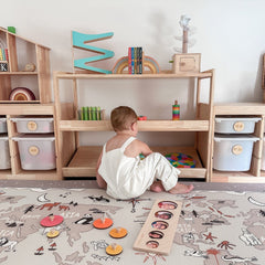 myduckling Adjustable Solid Wood 3 Layer Storage Shelf