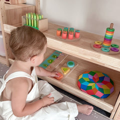 myduckling Adjustable Solid Wood 3 Layer Storage Shelf