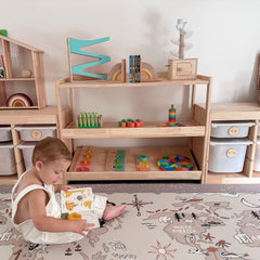 myduckling Adjustable Solid Wood 3 Layer Storage Shelf