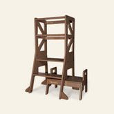 myduckling Deluxe Adjustable Learning Tower (Mocha Brown) - Flag with Rectangle Handle