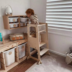myduckling Adjustable Learning Tower 2 in 1 - Natural