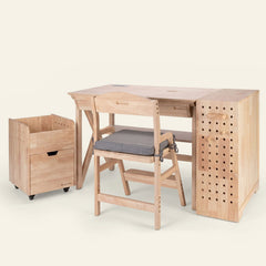 myduckling Solid Wood Kids Study Desk & Chair Complete Set