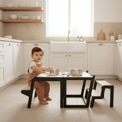 myduckling Convertible Learning Tower - Black/Natural