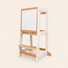 myduckling Pro Beechwood Adjustable Learning Tower - White/Natural