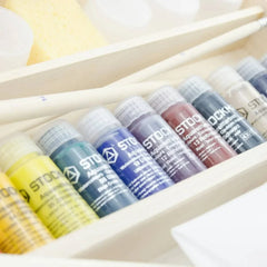Stockmar Aquarelle Watercolours 12x20 ml in Wooden Box with accessories