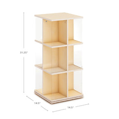 Guidecraft EdQ Rotating Book Display 3 Tier - Natural