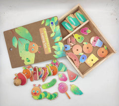 QToys Caterpillar lacing set