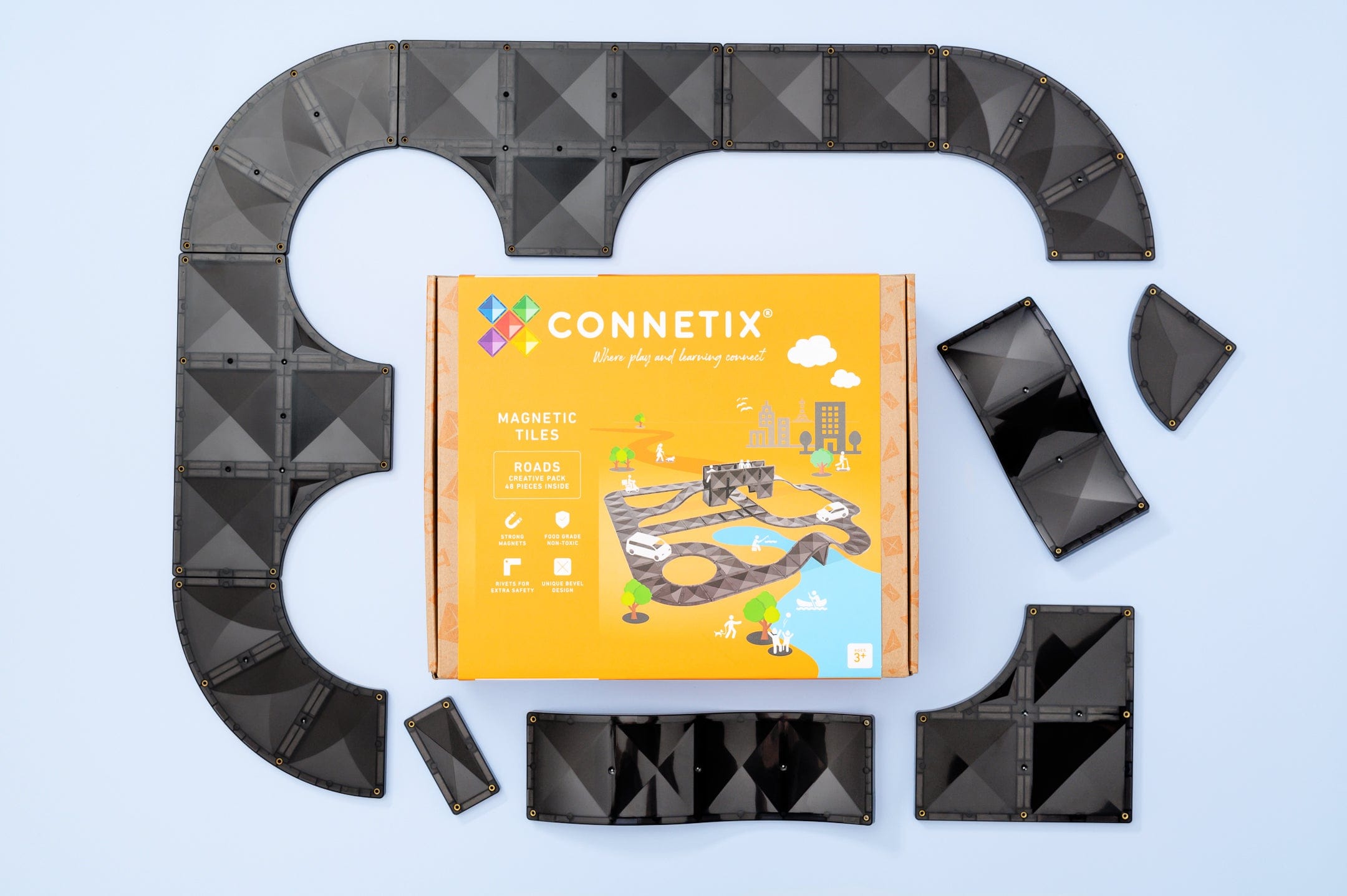 Connetix Tiles Roads Creative Pack 48 Piece