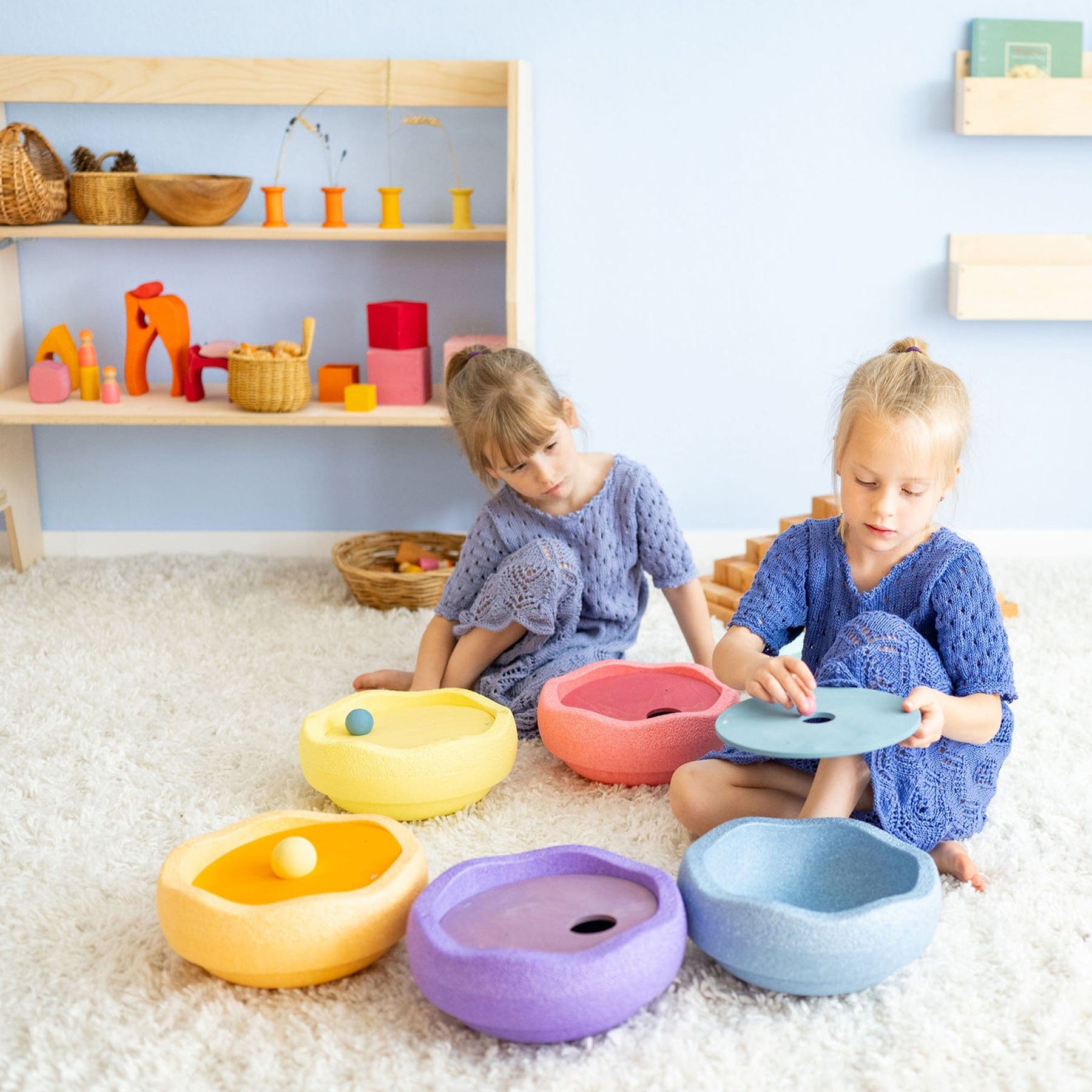 Grimm's Rolling Discs Set for Stapelstein - Cool Pastel