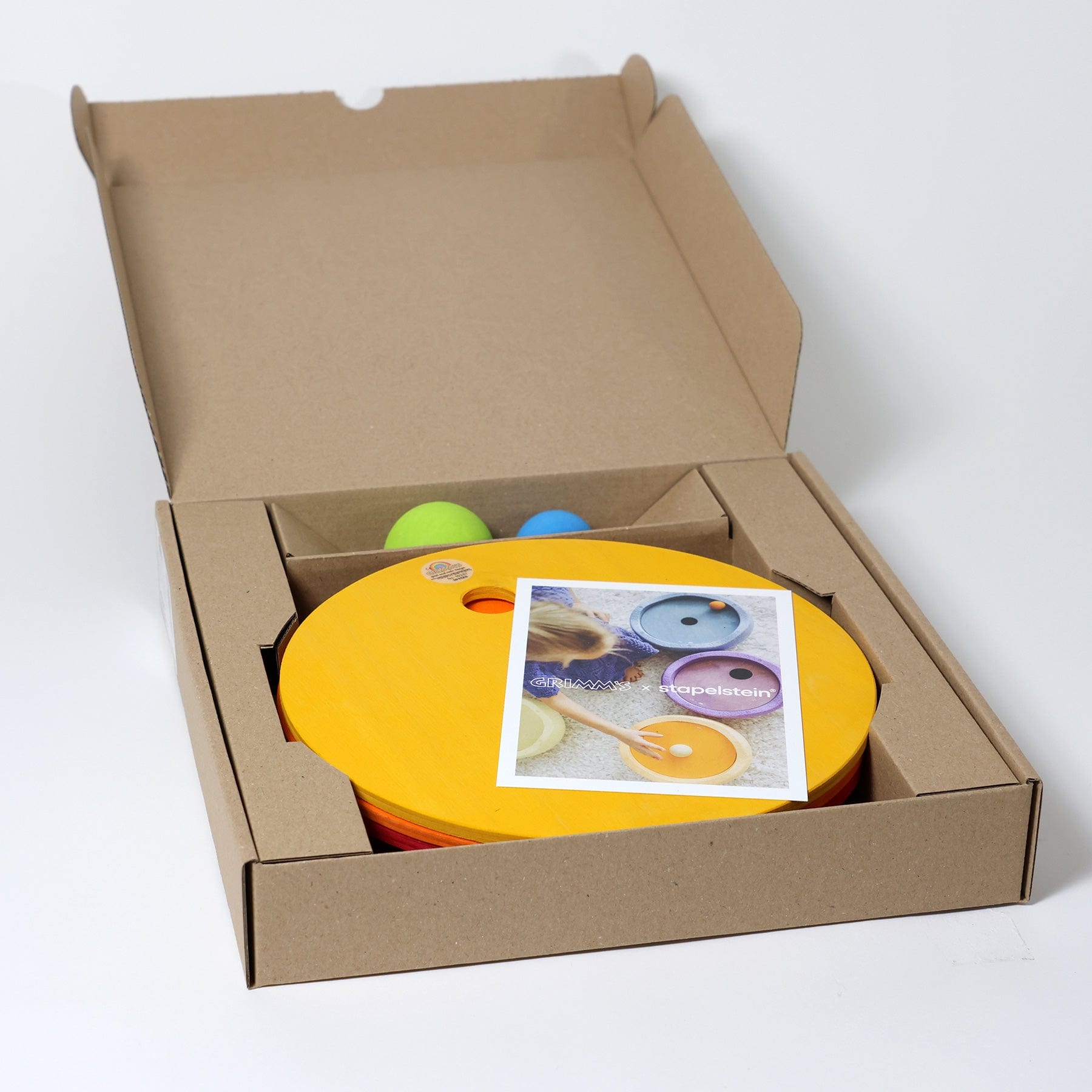 Grimm's Rolling Discs Set for Stapelstein - Warm Rainbow