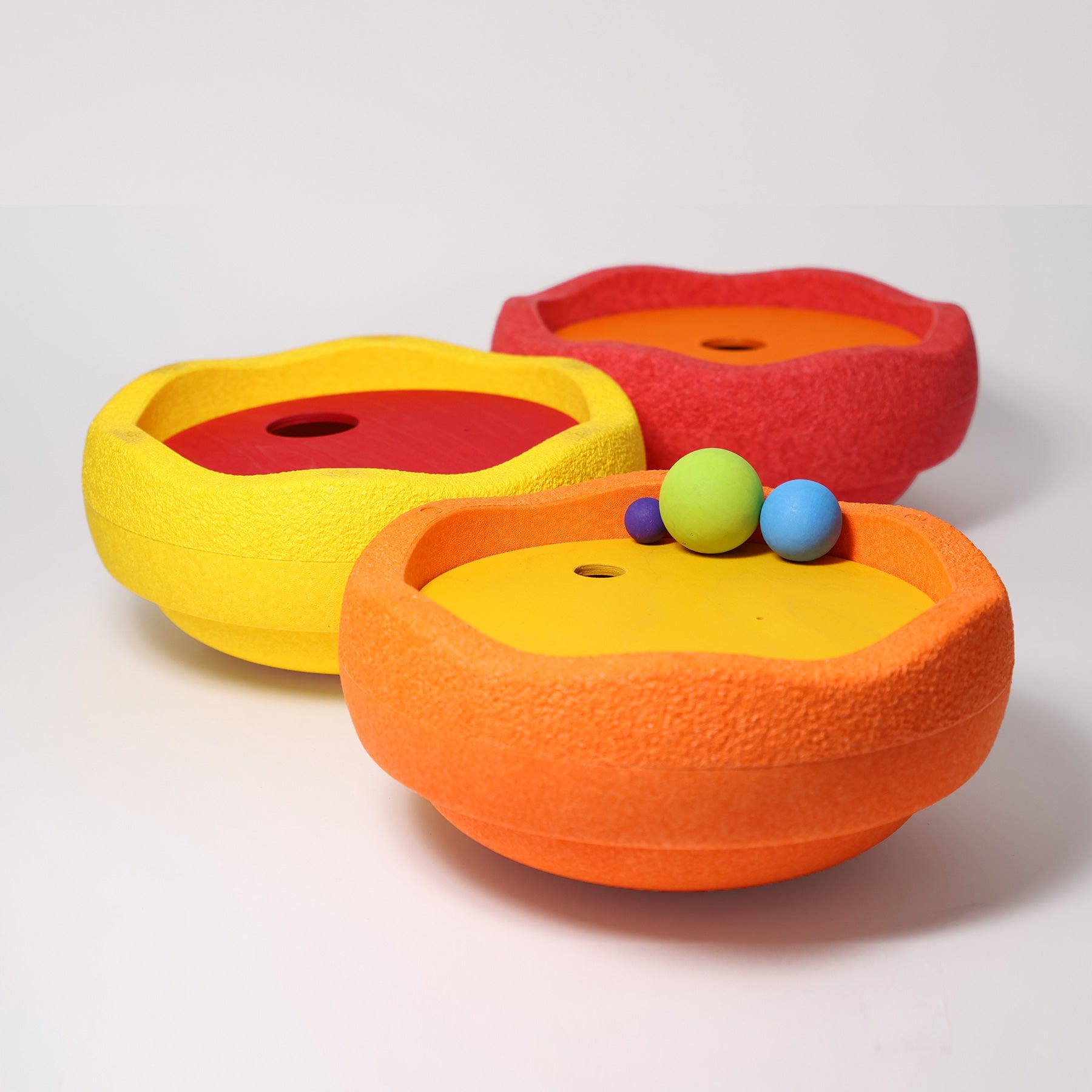 Grimm's Rolling Discs Set for Stapelstein - Warm Rainbow