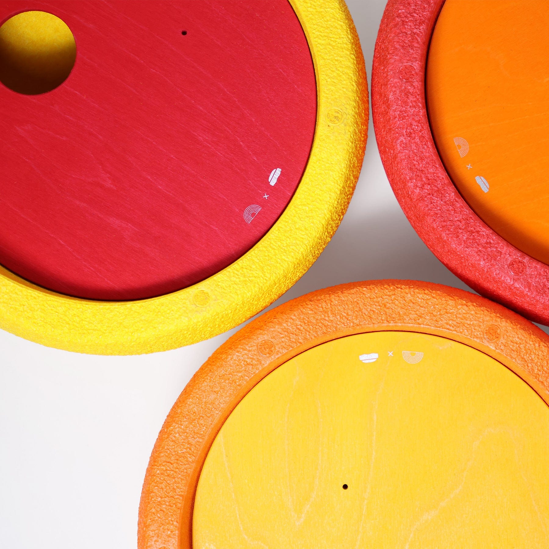 Grimm's Rolling Discs Set for Stapelstein - Warm Rainbow