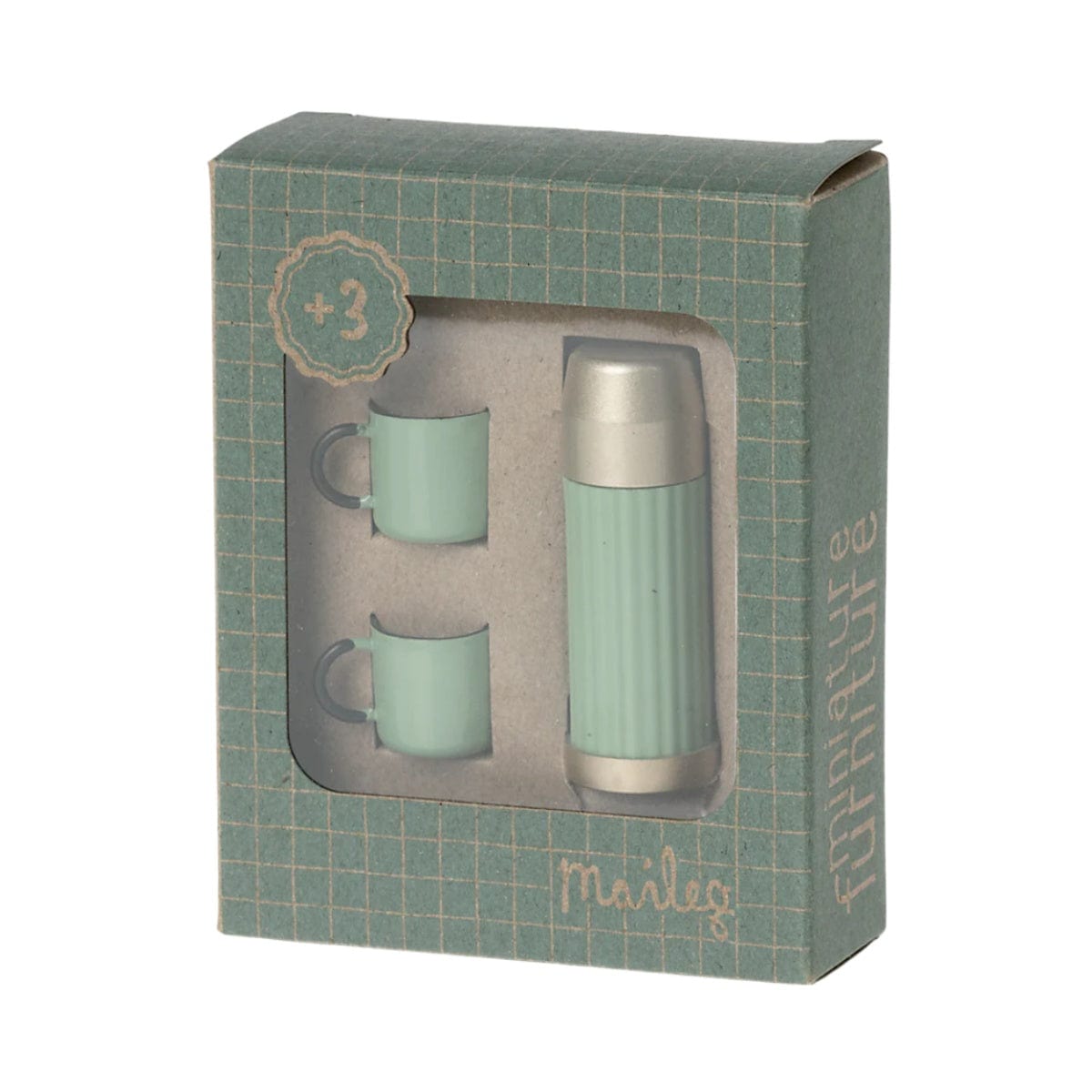 Maileg Miniature Thermos And Cups Mint