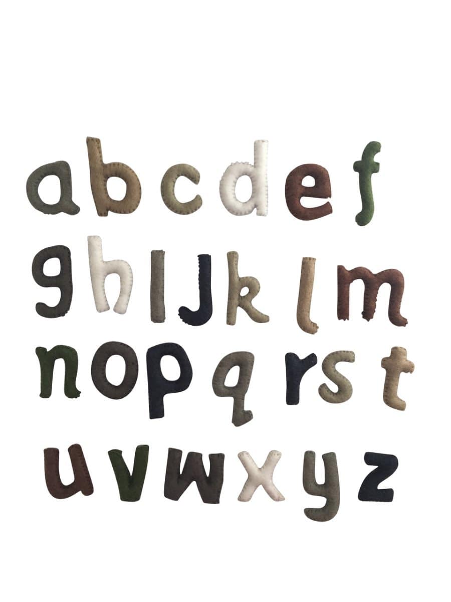 Papoose Toys Lowercase Alphabet Natural Stitched