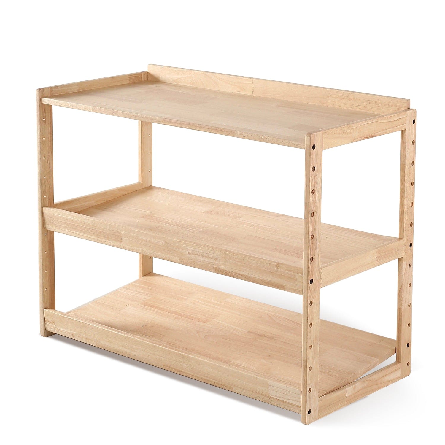 myduckling Adjustable Solid Wood 3 Layer Storage Shelf