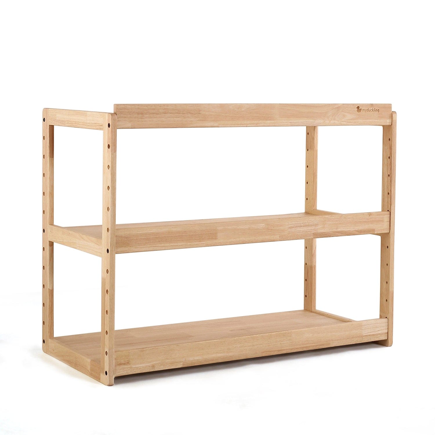 myduckling Adjustable Solid Wood 3 Layer Storage Shelf