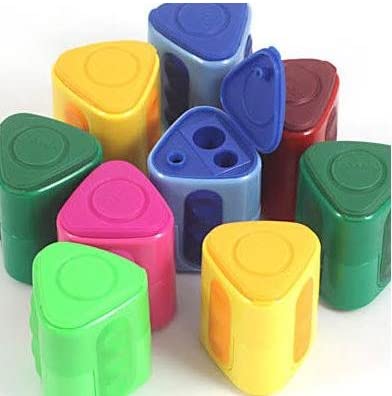 Lyra Twin-hole Triangular Shaped Colourful Pencil Sharpener