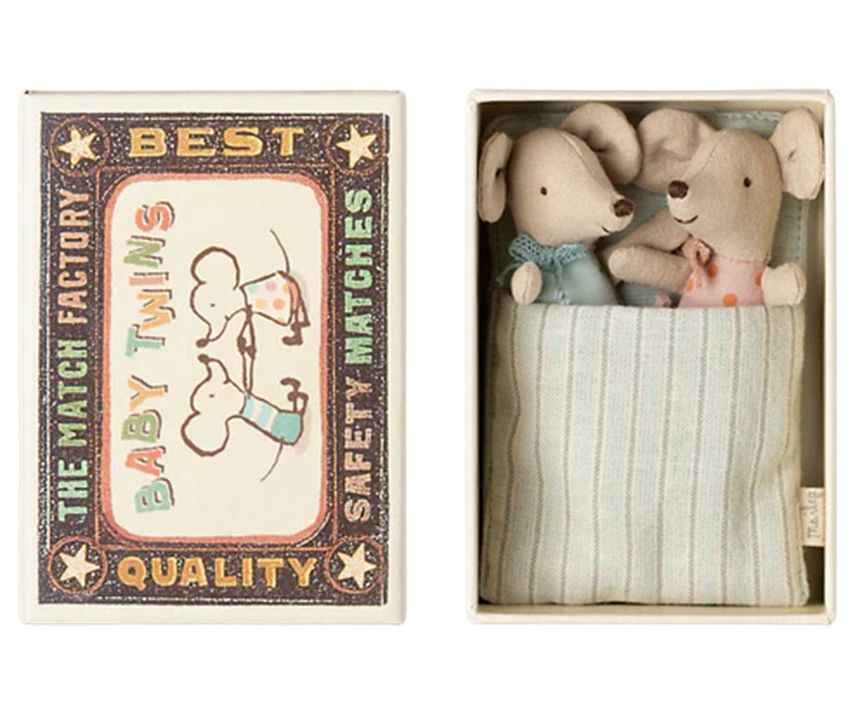 Maileg Twins Baby Mice in Matchbox