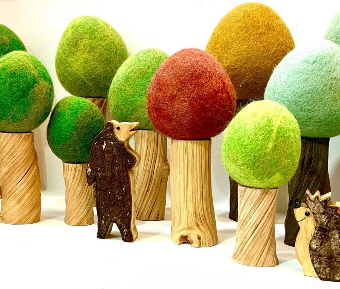 Papoose Toys - Spring Trees (3 Piece Set)