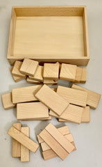 Papoose Toys - Mixed Natural Wood Blocks (30 Piece Set)