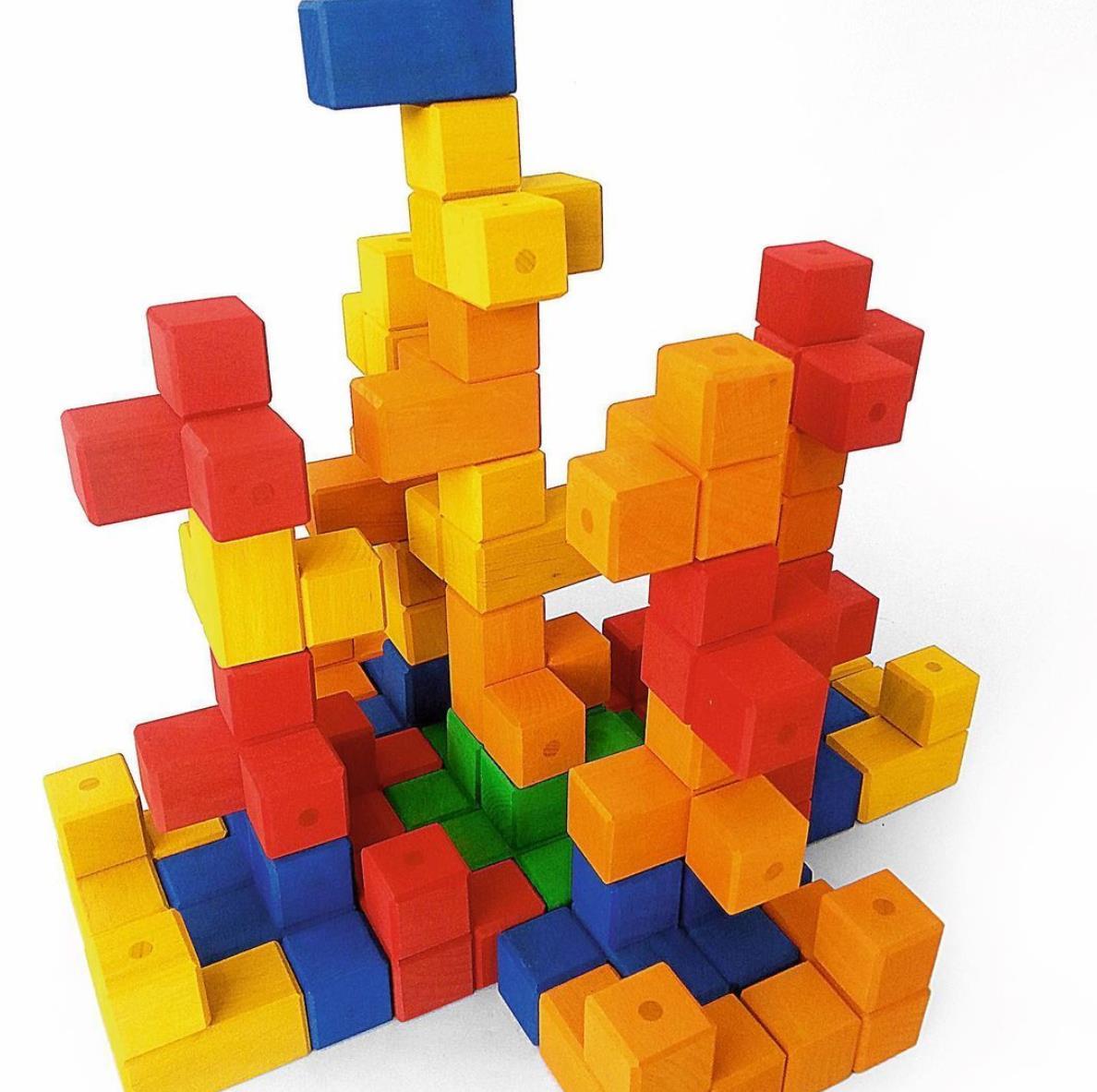 Bauspiel Corner Blocks with tray (50 pieces set)