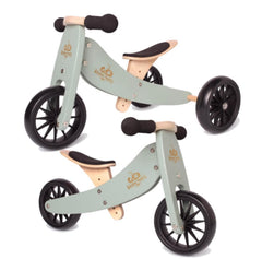 Kinderfeets Wooden 2-In-1 Tiny Tot Trike/Tricycle/Balance Bike (Sage)