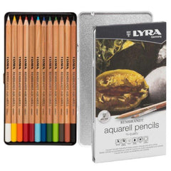 Lyra Rembrandt Aquarelle Watercolour Pencil, Tin 12 Assorted